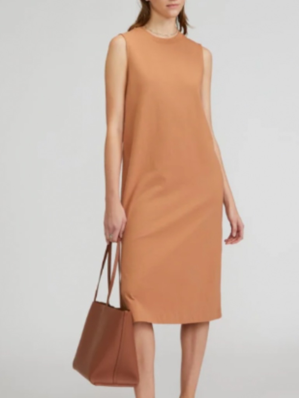 Everlane Sleeveless Midi Dress in Camel